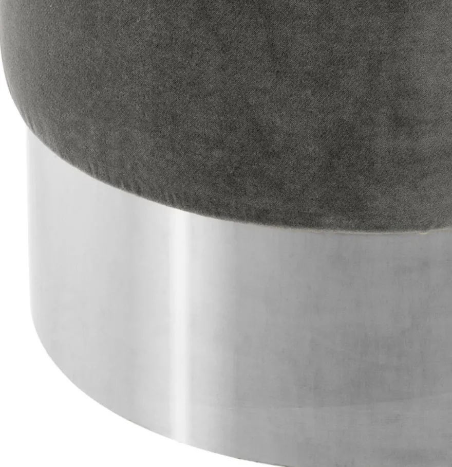 Casa Padrino Luxus Hocker Grau / Silber Ø 40 x H. 45 cm - Hotel Möbel