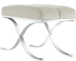 Casa Padrino Luxus Hocker Hellgrau 69 x 42 x H. 51 cm - Designermöbel