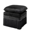 Casa Padrino Luxus Hocker im Barockstil Schwarz 41 x 41 x H. 42 cm - Eleganter Hotel Hocker für gehobene Ansprüche