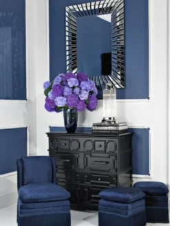 Casa Padrino Luxus Hocker im Barockstil Blau 41 x 41 x H. 42 cm - Eleganter Wohnzimmer Hocker