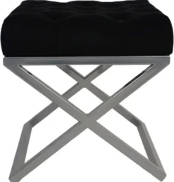 Casa Padrino Luxus Hocker / Kreuzhocker 45 x 45 x H. 47 cm - Verschiedene Farben - Chesterfield Sitzhocker
