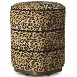 Casa Padrino Luxus Hocker Leopard / Bronze H. 54 cm - Luxus Hotel Möbel