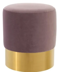 Casa Padrino Luxus Hocker Lila / Gold 40 x H. 45 cm - Hotel Möbel
