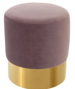 Casa Padrino Luxus Hocker Lila / Gold 40 x H. 45 cm - Hotel Möbel