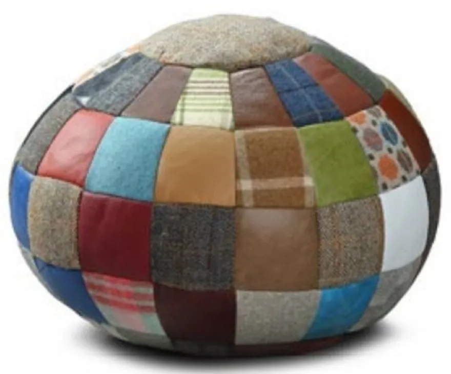 Casa Padrino Luxus Hocker Mehrfarbig Ø 55 x H. 30 cm - Runder Sitzhocker - Fußhocker - Wohnzimmer Möbel