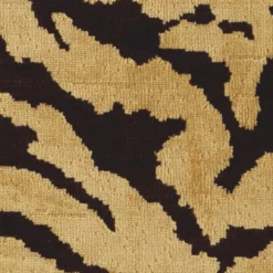 Casa Padrino Luxus Hocker mit Tiger Design Beige / Braun - Luxus Wohnzimmer Möbel