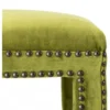 Casa Padrino Luxus Hocker Samt Optik Grün Antik-Bronze Nägel 47 x 47 x H. 52,5 cm - Barock Möbel