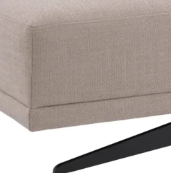 Casa Padrino Luxus Hocker Sandfarben / Bronze 108 x 108 x H. 41 cm - Sitzhocker - Fußhocker - Luxus Wohnzimmer Möbel