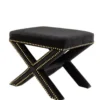 Casa Padrino Luxus Hocker Schwarz 51 x 37 x H. 42 cm - Luxus Kollektion
