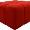 Casa Padrino Luxus Hocker / Sitzhocker Rot 90 x 90 x H. 50 cm - Wohnzimmermöbel