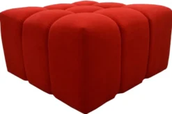 Casa Padrino Luxus Hocker / Sitzhocker Rot 90 x 90 x H. 50 cm - Wohnzimmermöbel