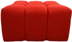 Casa Padrino Luxus Hocker / Sitzhocker Rot 90 x 90 x H. 50 cm - Wohnzimmermöbel