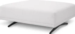 Casa Padrino Luxus Hocker Weiß / Bronzefarben 108 x 108 x H. 41 cm - Sitzhocker - Fußhocker - Luxus Wohnzimmer Möbel