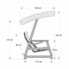 Casa Padrino Luxus Hollywoodschaukel Anthrazit / Braun 226 cm - Exklusive Gartenschaukel für 4 Personen mit Sonnendach