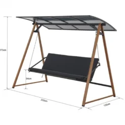 Casa Padrino Luxus Hollywood Schaukel Grau / Braun - Garten Schaukel mit Sonnendach