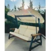 Casa Padrino Luxus Hollywood Schaukel Beige / Anthrazit / Braun 226 cm - Garten & Terrassen Möbel