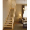 Casa Padrino Luxus Holztreppe mit Geländer rechte Seite Naturfarben H. 307 cm