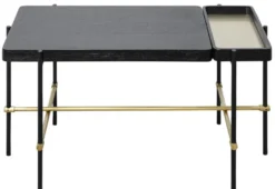 Casa Padrino Luxus Hotel Couchtisch Schwarz / Gold 80 x 40 x H. 45 cm - Hotel Möbel