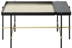 Casa Padrino Luxus Hotel Couchtisch Schwarz / Gold 80 x 40 x H. 45 cm - Hotel Möbel