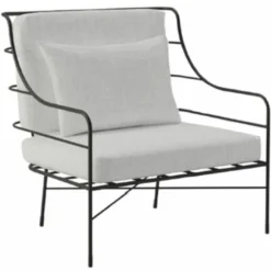 Casa Padrino Luxus Hotel & Garten Sessel Schwarz / Grau - Schmiedeeisen Möbel
