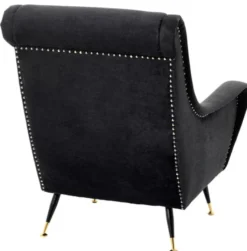 Casa Padrino Luxus Hotel Salon Sessel Schwarz 80 x 90 x H. 88 cm - Wohnzimmer Möbel