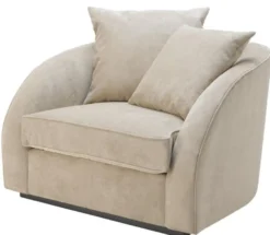 Casa Padrino Luxus Hotel Salon Sessel Greige 101 x 91 x H. 72 cm - Wohnzimmer Möbel