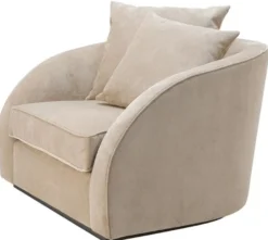 Casa Padrino Luxus Hotel Salon Sessel Greige 101 x 91 x H. 72 cm - Wohnzimmer Möbel
