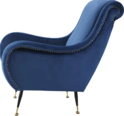 Casa Padrino Luxus Hotel Salon Sessel Blau 80 x 90 x H. 88 cm - Hotel Möbel