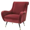 Casa Padrino Luxus Hotel Salon Sessel Dunkelrot 80 x 90 x H. 88 cm - Hotel Möbel