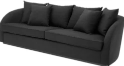 Casa Padrino Luxus Hotel Sofa Schwarz 255 x 91 x H. 72 cm - Designer Kollektion