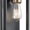 Casa Padrino Luxus Industrial Design Wandleuchte Schwarz / Messingfarben 17,1 x 10,6 x H. 30,5 cm - Elegante Industrie Stil Wandlampe - Industrie Stil Leuchten