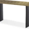 Casa Padrino Luxus Industrial Design Konsole Messingfarben / Schwarz 160 x 42,5 x H. 76 cm - Industrie Stil Konsolentisch mit Metallgitter Tischplatte und ellipsenförmigen Tischbeinen - Luxus Qualität