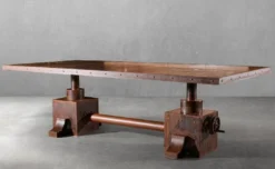 Casa Padrino Luxus Industrie Stil Schreibtisch Rost 240 x 110 x H. 73 cm - Metall Industrie Stil Bürotisch - Industrie Stil Metall Büro Möbel - Luxus Industrie Stil Metall Möbel