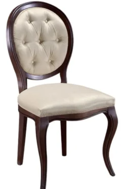 Casa Padrino Luxus Jugendstil Chesterfield Esszimmerstuhl Dunkelbraun / Cremefarben 51 x 44 x H. 99 cm - Barock & Jugendstil Esszimmermöbel