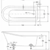 Casa Padrino Luxus Jugendstil Badewanne Weiß / Silber 169 x 73 x H. 77 cm - Freistehende Retro Acryl Badewanne - Nostalgische Retro Badezimmer Möbel