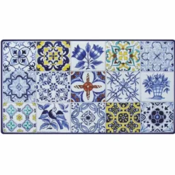 Casa Padrino Luxus Jugendstil Esstisch Weiß / Blau / Bunt / Schwarz 200 cm - Rechteckiger Gartentisch - Gastronomie Möbel - Made in Italy
