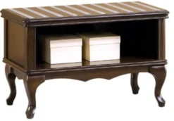 Casa Padrino Luxus Jugendstil Schuhschrank Dunkelbraun 80 x 42,5 x H. 48 cm - Kleiner Massivholz Flurschrank - Barock & Jugendstil Garderoben Möbel