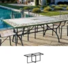 Casa Padrino Luxus Jugendstil Gartentisch Olivenzweige 200 × 100 cm - Rechteckiger Esstisch aus handbemaltem Lavastein - Gastronomie Möbel - Made in Italy