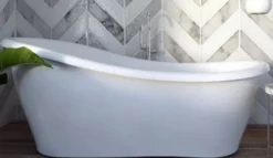 Casa Padrino Luxus Jugendstil Badewanne Weiß 170 x 80 x H. 70,5 cm - Freistehende Retro Antik Badewanne - Badezimmer Möbel