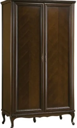 Casa Padrino Luxus Jugendstil Schlafzimmerschrank Dunkelbraun 114,5 x 60 x H. 206 cm - Massivholz Kleiderschrank mit 2 Türen - Barock & Jugendstil Schlafzimmer Möbel