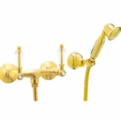 Casa Padrino Luxus Jugendstil Aufputz- Brausebatterie mit Handbrause Gold - Made in Italy