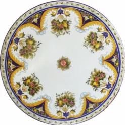 Casa Padrino Luxus Jugendstil Esstisch Weiß / Bunt / Schwarz Ø 140 cm - Runder Gartentisch - Gastronomie & Garten Möbel - Made in Italy