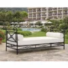 Casa Padrino Luxus Jugendstil Schmiedeeisen Sofa Schwarz / Weiß 210 cm - Garten Möbel