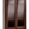 Casa Padrino Luxus Jugendstil Vitrinenschrank Dunkelbraun 116,8 x 46,1 x H. 206,6 cm - Wohnzimmerschrank mit 2 Glastüren und 2 Schubladen - Wohnzimmermöbel
