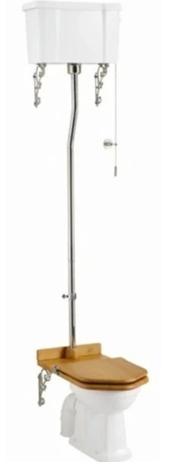 Casa Padrino Luxus Jugendstil WC hochhängend Weiß / Eiche mit Keramik Spülkasten 520 x 670 x 2380 mm