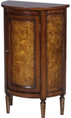 Casa Padrino Luxus Jugendstil Kommode Hellbraun / Braun 51 x 28 x H. 82 cm - Kleiner Halbrunder Schrank mit Tür