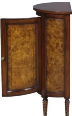 Casa Padrino Luxus Jugendstil Kommode Hellbraun / Braun 51 x 28 x H. 82 cm - Kleiner Halbrunder Schrank mit Tür