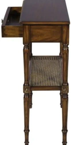 Casa Padrino Luxus Jugendstil Mahagoni Konsolentisch mit Schublade Dunkelbraun 71 x 28 x H. 76 cm - Konsole im französichen Jugendstil