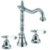 Casa Padrino Luxus Jugendstil Waschbecken Armatur Milano Dreilochbatterie Chrom 1 1/4 Zoll