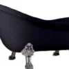 Casa Padrino Luxus Jugendstil Badewanne Schwarz / Silber 174 x 83 x H. 81 cm - Freistehende Retro Badewanne mit Löwenfüßen - Retro Badezimmer Möbel